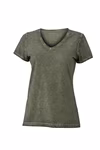 James&Nicholson Gipsy T-Shirt with V-Neck for Women, Atlantic S, JN975 – image 3