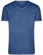 James&Nicholson Gipsy T-Shirt mit V-Ausschnitt für Herren, Atlantic S, JN976 – Jean