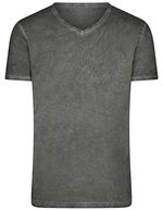 James&Nicholson Gipsy T-Shirt mit V-Ausschnitt für Herren, Atlantic S, JN976 – Graphite (Uni)