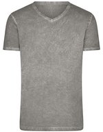 James&Nicholson Gipsy T-Shirt mit V-Ausschnitt für Herren, Atlantic S, JN976 – Gris