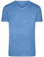 James&Nicholson Gipsy T-Shirt mit V-Ausschnitt für Herren, Atlantic S, JN976 – Horizon Bleu
