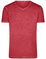James&Nicholson Gipsy T-Shirt mit V-Ausschnitt für Herren, Atlantic S, JN976 – Rouge