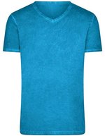 James&Nicholson Gipsy T-Shirt mit V-Ausschnitt für Herren, Atlantic S, JN976 – Turquoise