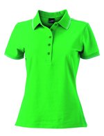 James&Nicholson Poloshirt mit Kontraststreifen für Damen, Black/White L, JN985 – Bild 1