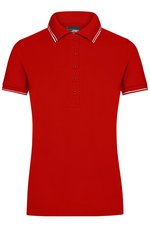 James&Nicholson Poloshirt mit Kontraststreifen für Damen, Black/White L, JN985 – Bild 3