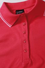 James&Nicholson Poloshirt mit Kontraststreifen für Damen, Black/White L, JN985 – Bild 8
