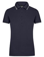 James&Nicholson Poloshirt mit Kontraststreifen für Damen, Black/White L, JN985 – Navy/White