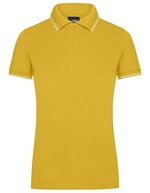 James&Nicholson Poloshirt mit Kontraststreifen für Damen, Black/White L, JN985 – Sun Yellow/White