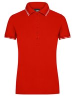James&Nicholson Poloshirt mit Kontraststreifen für Damen, Black/White L, JN985 – Tomato/White