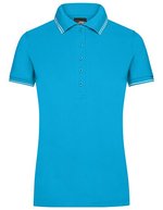 James&Nicholson Poloshirt mit Kontraststreifen für Damen, Black/White L, JN985 – Turquoise/White