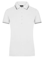 James&Nicholson Poloshirt mit Kontraststreifen für Damen, Black/White L, JN985 – White/Navy