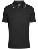 James&Nicholson Sportliches Herren-Polo mit Kontraststreifen, Black/White M, JN986 – Bild 2