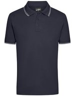 James&Nicholson Sportliches Herren-Polo mit Kontraststreifen, Black/White M, JN986 – Navy/White