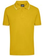 James&Nicholson Sportliches Herren-Polo mit Kontraststreifen, Black/White M, JN986 – Sun Yellow/White