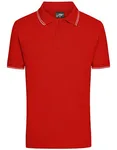 James&Nicholson Sportliches Herren-Polo mit Kontraststreifen, Fern Green/White M, JN986 – Tomato/White