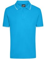James&Nicholson Sportliches Herren-Polo mit Kontraststreifen, Black/White M, JN986 – Turquoise/White