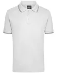 James&Nicholson Sportliches Herren-Polo mit Kontraststreifen, Fern Green/White M, JN986 – White/Navy
