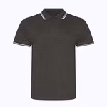 Stretch Tipped Polo – Charcoal/White