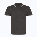 Stretch Tipped Polo – Charcoal/White