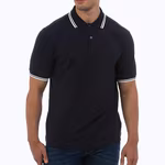 Stretch Tipped Polo – Navy/White
