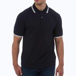 Stretch Tipped Polo – Navy/White