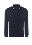 Just Polos Long Sleeve Polo Shirt with Contrast Collar, Deep Black/White S, JP103 – image 3