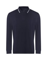 Just Polos Langarm-Poloshirt mit Kontrastkragen, Deep Black/White S, JP103 – Bild 3