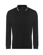Just Polos Langarm-Poloshirt mit Kontrastkragen – Deep Black/White