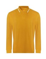 Just Polos Langarm-Poloshirt mit Kontrastkragen – Mustard/White