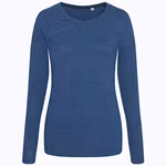 Women´s Long Sleeve Tri-Blend T – Heather Navy