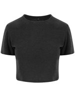Tri-Blend Cropped T-Shirt für Damen – Heather Black