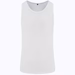 Just T's Tri-Blend Ärmelloses T-Shirt U-Ausschnitt – Solid White