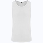Just T's Tri-Blend Ärmelloses T-Shirt U-Ausschnitt – Solid White