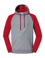 Nublend® Colour-Block Raglan Hooded Sweatshirt – Oxford Grey/True Red