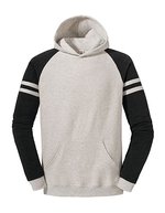 Nublend® Varsity Colour-Block Hooded Sweatshirt – Oatmeal Heather/Black Ink