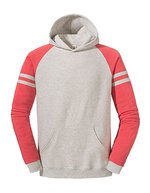 Nublend® Varsity Colour-Block Hooded Sweatshirt – Oatmeal Heather/Fiery Red Heather
