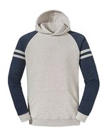 Nublend® Varsity Colour-Block Hooded Sweatshirt – Oatmeal Heather/Indigo Heather