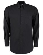 Kustom Kit Oxford Langarmhemd Classic Fit für Herren – Black