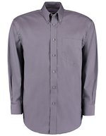 Kustom Kit Oxford Langarmhemd Classic Fit für Herren – Charcoal