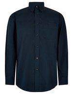 Kustom Kit Oxford Langarmhemd Classic Fit für Herren – Dark Navy