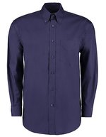 Kustom Kit Oxford Langarmhemd Classic Fit für Herren, Black 37 (S/14H), K105 – Midnight Navy