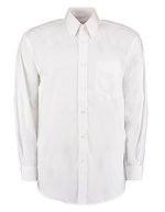 Kustom Kit Oxford Langarmhemd Classic Fit für Herren, Black 37 (S/14H), K105 – White