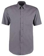 Kustom Kit Oxford Hemd Kurzarm Classic Fit für Herren – Charcoal