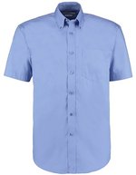 Kustom Kit Oxford Hemd Kurzarm Classic Fit für Herren, Black 38 (15), K109 – Medio Blu