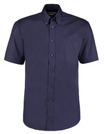 Kustom Kit Oxford Hemd Kurzarm Classic Fit für Herren, Black 38 (15), K109 – Mezzanotte Blu navy