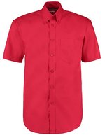 Kustom Kit Oxford Hemd Kurzarm Classic Fit für Herren, Black 38 (15), K109 – Rosso