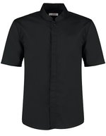 Bargear Maßgeschneidertes Kurzarmhemd mit Mandarin-Kragen – Black