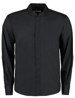 Bargear Herrenhemd Mandarin-Kragen Schwarz Stretch, Black 37 (S/14H), K123 – Bild 3
