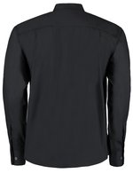 Bargear Herrenhemd Mandarin-Kragen Schwarz Stretch, Black 37 (S/14H), K123 – Bild 4