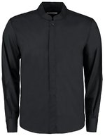 Bargear Herrenhemd Mandarin-Kragen Schwarz Stretch – Black